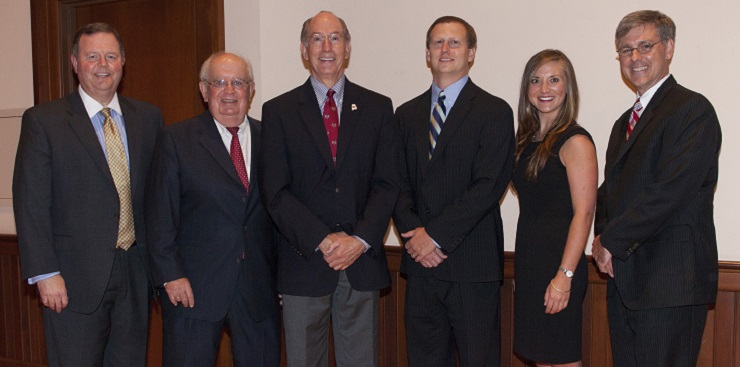 The Alabama Banking School, held at the University of South Alabama and sponsored by the Alabama Bankers Association, held its graduation Friday at USA’s Laidlaw Performing Arts Center. From left, Scott Latham, president and CEO of the Alabama Bankers Association; Dr. Carl Moore, retiring dean of the USA Mitchell College of Business; Young Boozer, treasure of the state of Alabama; class valedictorian Jason Davis, senior manager with Jackson Thornton; class salutatorian Lauren Yelverton, staff accountant with Mauldin & Jenkins LLC; and John Naughton, director of the Alabama Banking School and a commercial lender with First Community Bank in Mobile. data-lightbox='featured'
